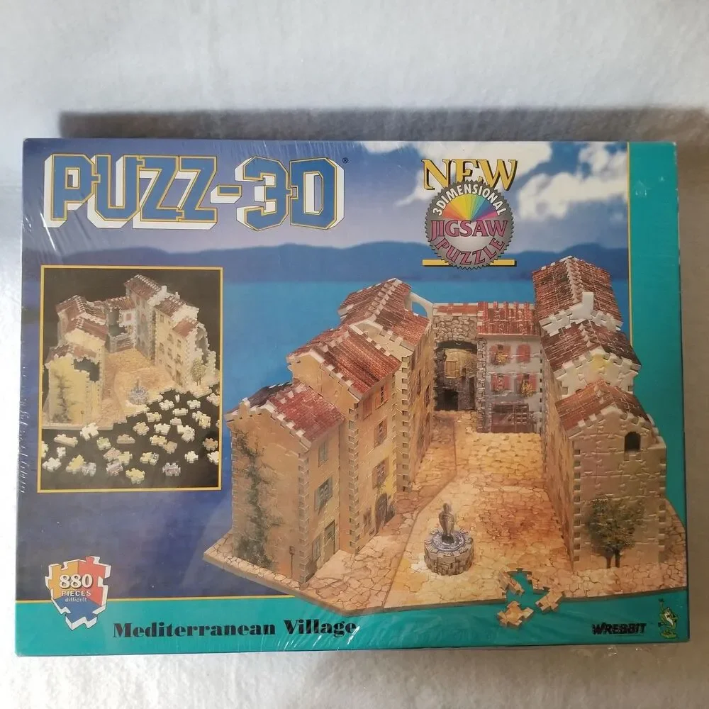 Wrebbit Puzz-3D Mediterranean Village 880pc puzzle new in box